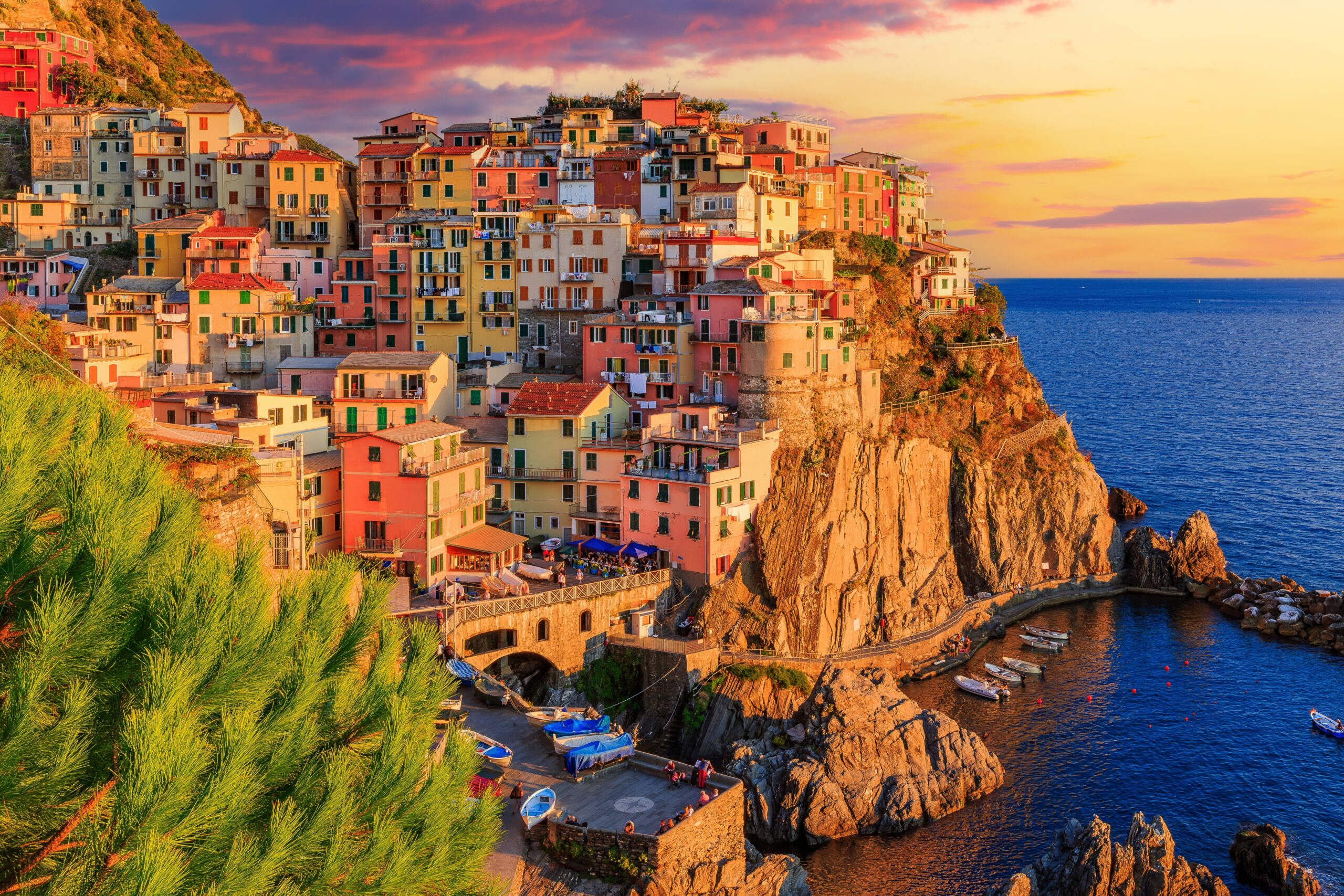 Manarola,Village,At,Sunset.,Cinque,Terre,National,Park,,Liguria,Italy.